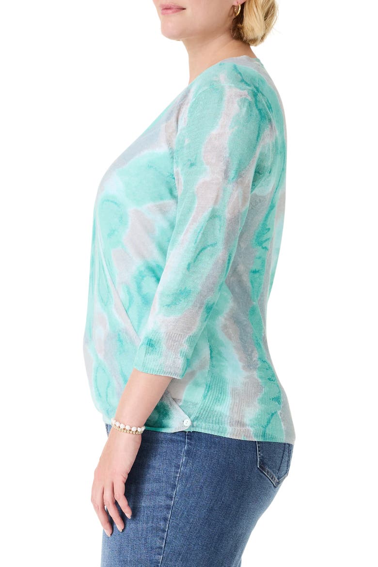 Watercolor Waves Cardigan, Alternate, color, AQUA MULTI