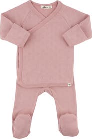 oh baby! Hearts Pointelle Wrap Top Set