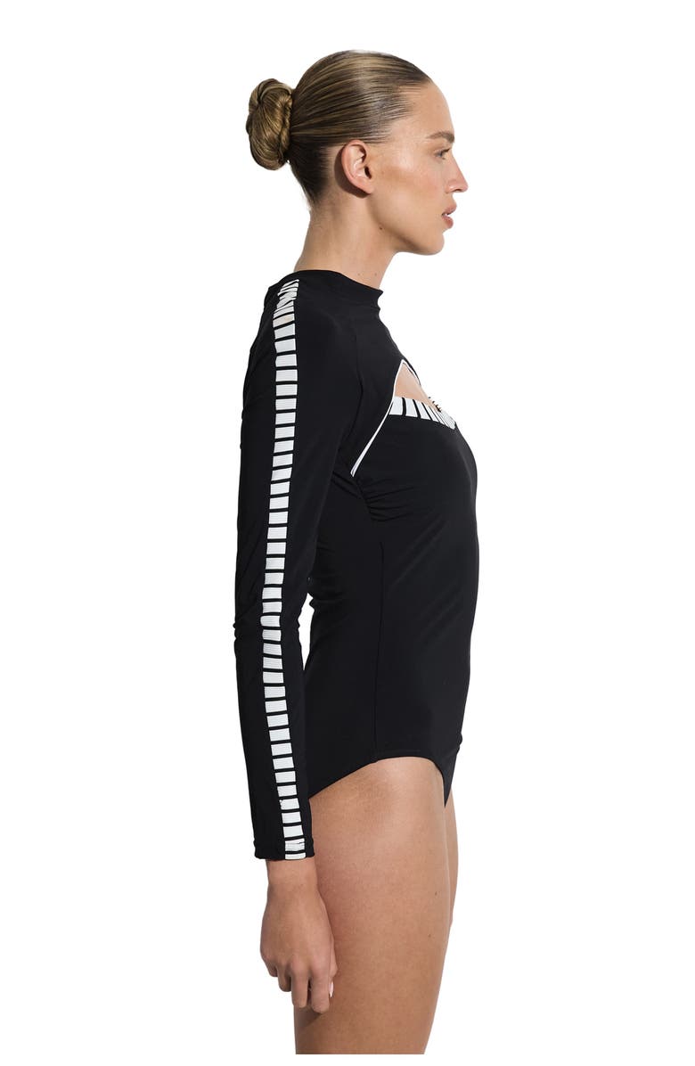 Free Sport by Gottex Coco Cut Out Long Sleeve One Piece, Alternate, color, 
