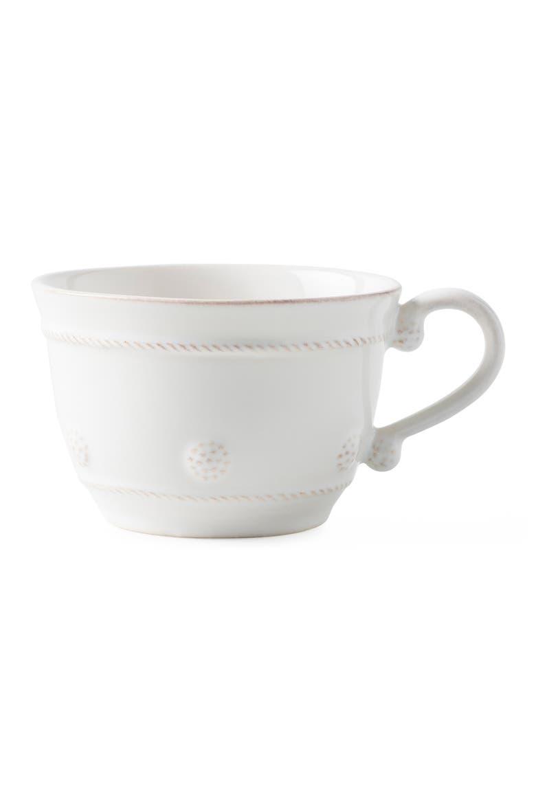 Berry & Thread Ceramic Teacup, Main, color, WHITE