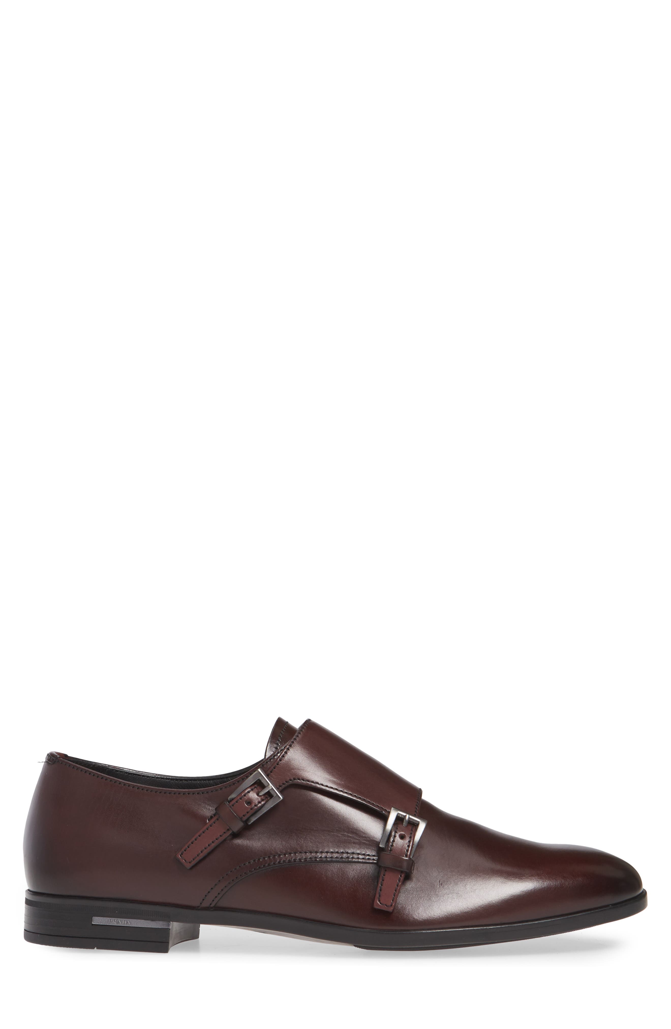 Prada Double Monk Strap Shoe, Alternate, color, 