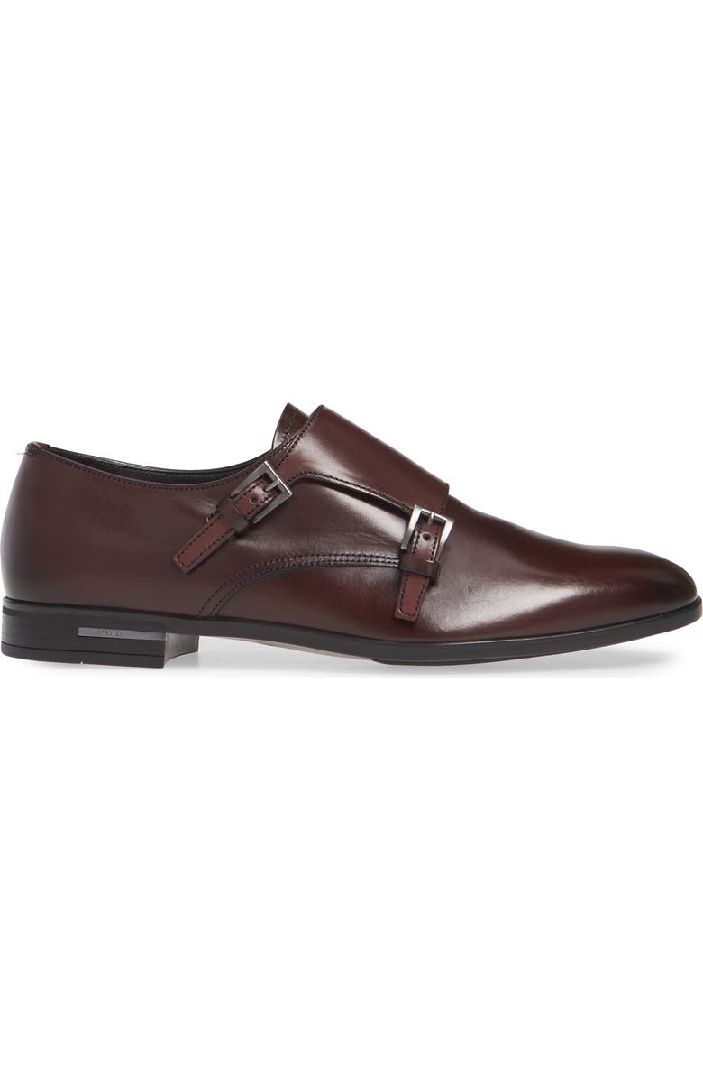 Prada Double Monk Strap Shoe, Alternate, color,