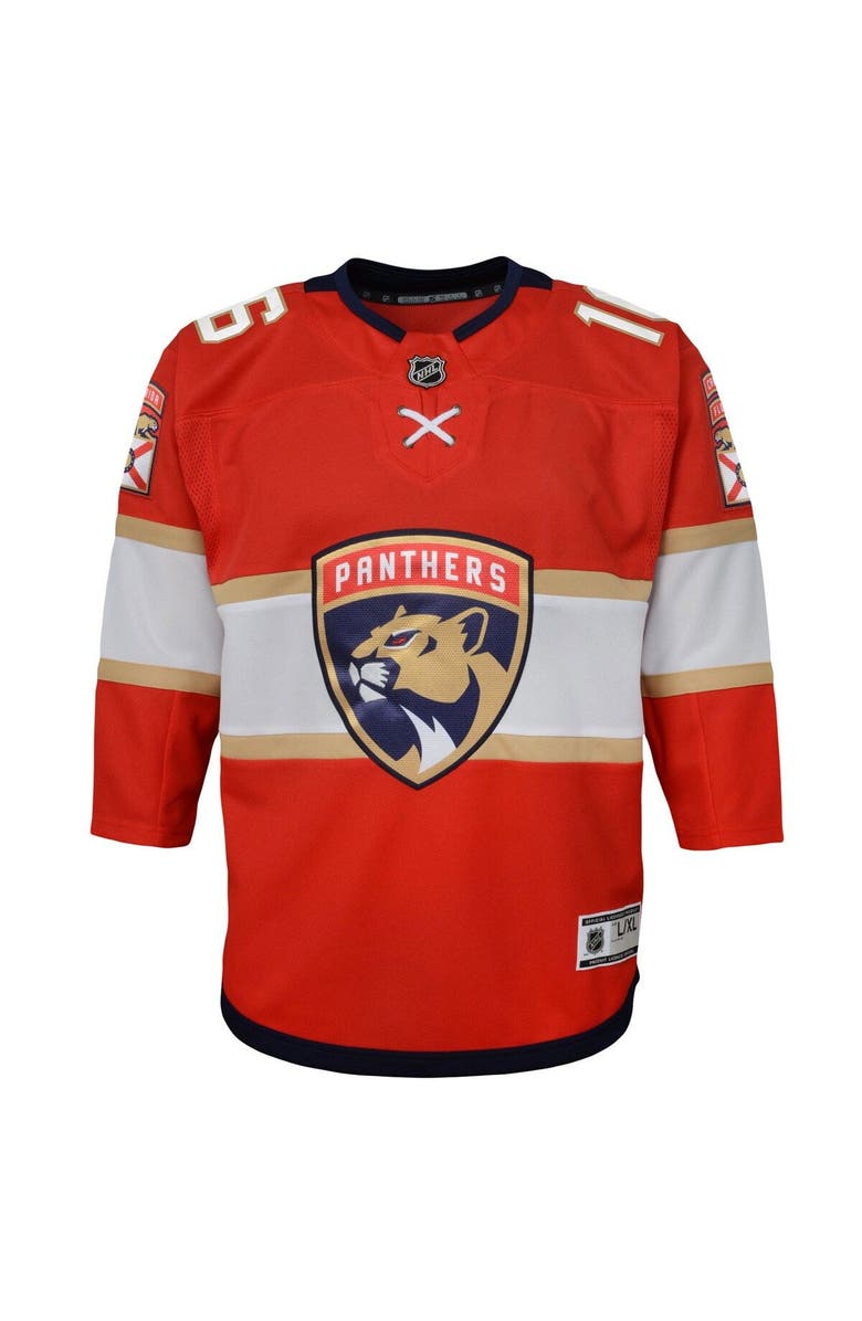 Outerstuff Youth Aleksander Barkov Red Florida Panthers Home Captain Replica Player Jersey, Alternate, color,