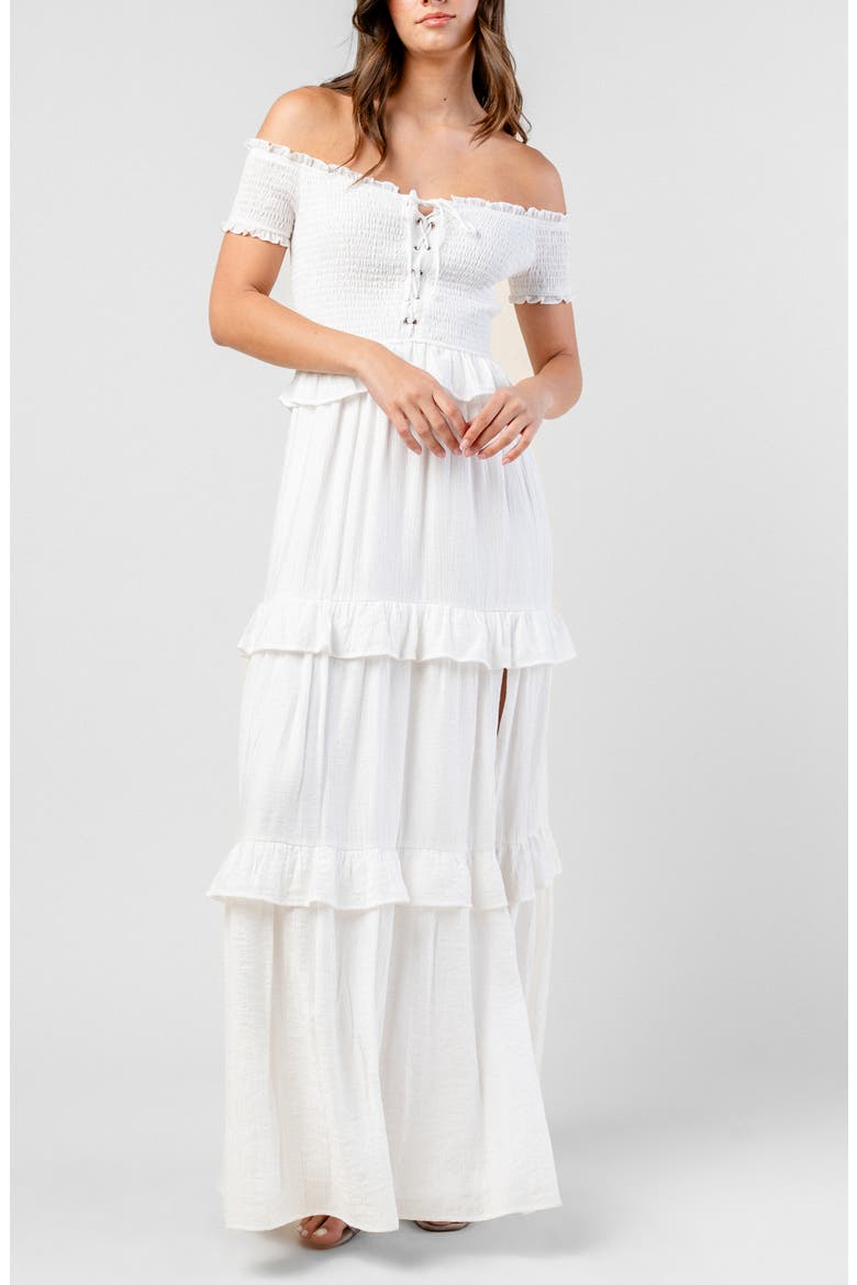 tiered short sleeve maxi dress PRETTYGARDEN Womens Summer Puff Short Sleeve Maxi Dress Square Neck Sm