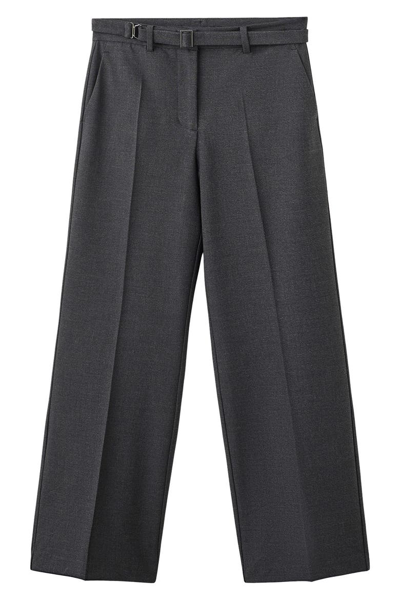 Belted Straight Leg Pants, Alternate, color, GREY