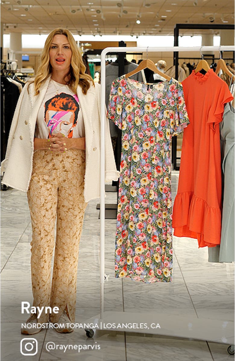 Easy Flutter Sleeve Floral Midi Dress, sales video thumbnail