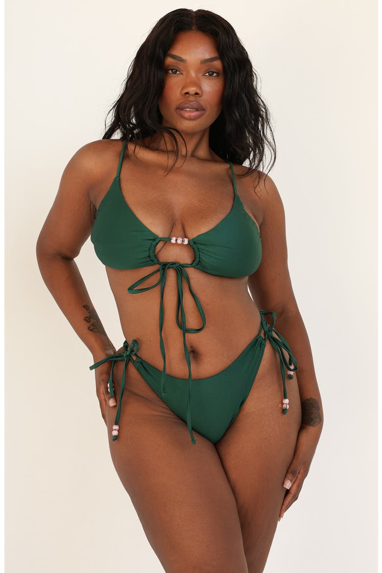 Elegance Bandeau Bikini Top, Alternate, color, Hunter