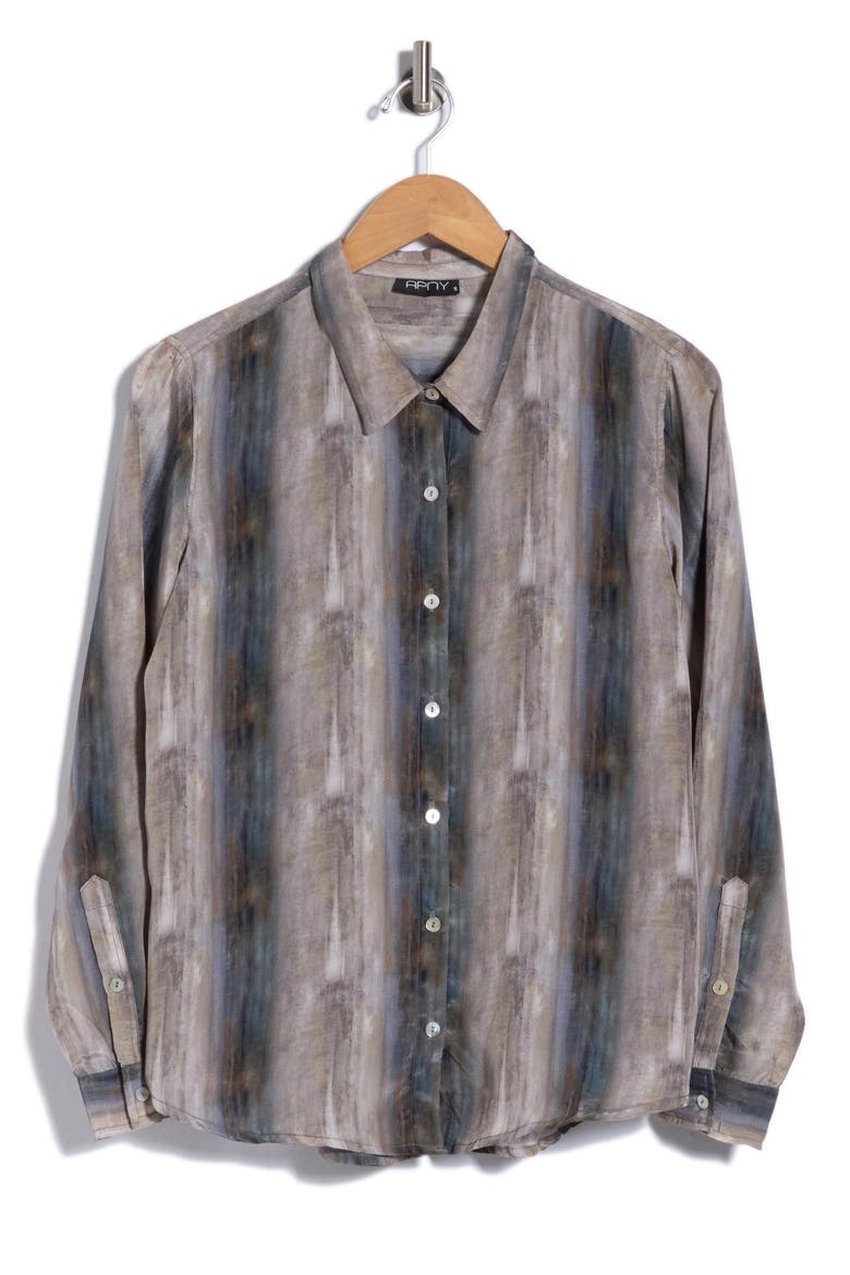 Spread Collar Button-Up Shirt, Alternate, color, GREY MULTI