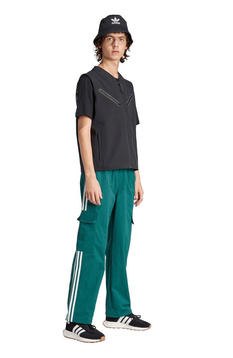 adidas Adicolor Classics Lifestyle 3-Stripe Cargo Pants, Alternate, color, Collegiate Green