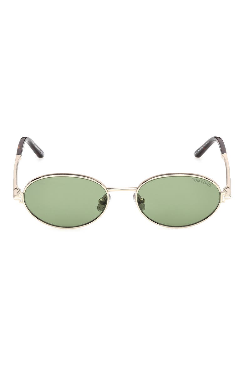 Gina 52mm Oval Sunglasses, Main, color, PALE GOLD PALLADIUM/ GREEN