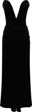HOUSE OF CB Vienne Deep Plunge Neck Velvet Gown