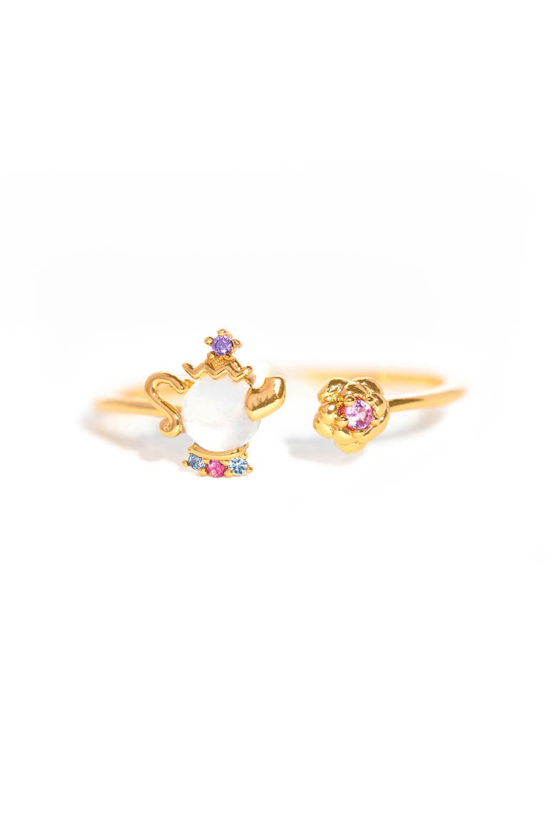 x Disney Beauty & The Beast Mrs. Potts Ring, Main, color, GOLD