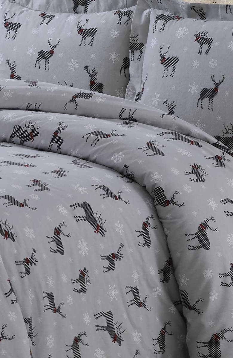 AZORES HOME Checkered Buck Cotton Duvet Cover & Sham Set, Alternate, color,