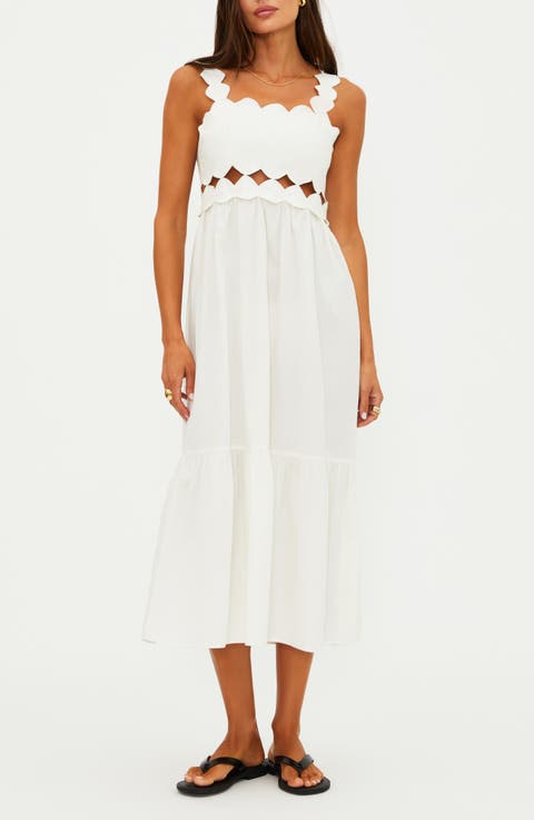 Campbell Scallop Cutout Cotton Cover-Up Sundress
