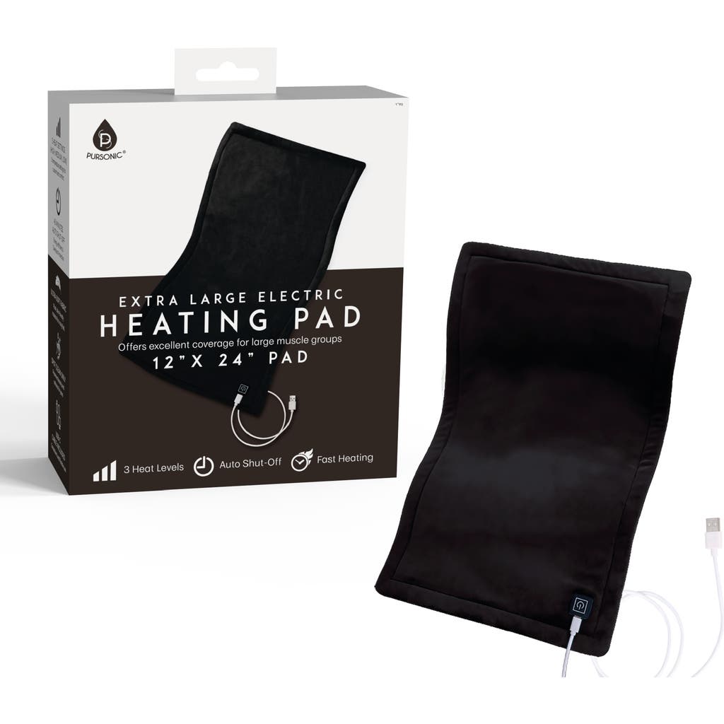 PURSONIC Large Heating Pad 12x24 with Auto Shut-Off in Black at Nordstrom