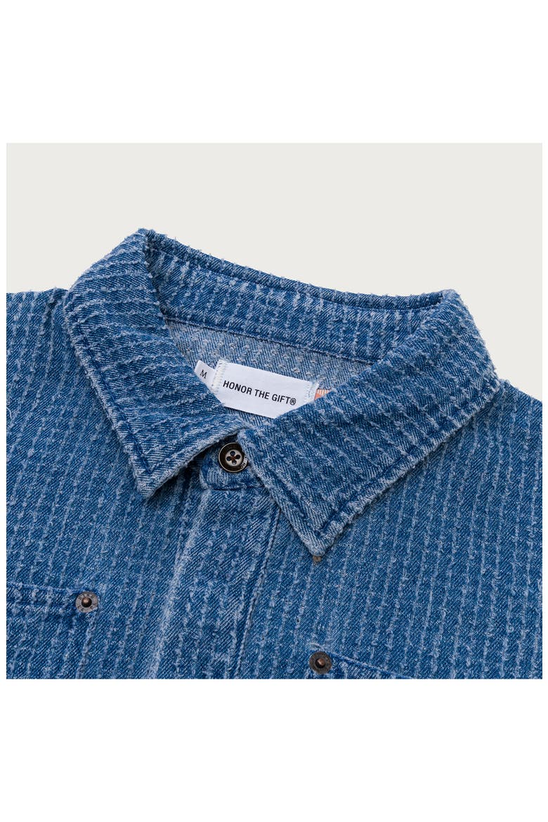 Honor Inc Mixed Stripe Cover Overshirt, Alternate, color, INDIGO