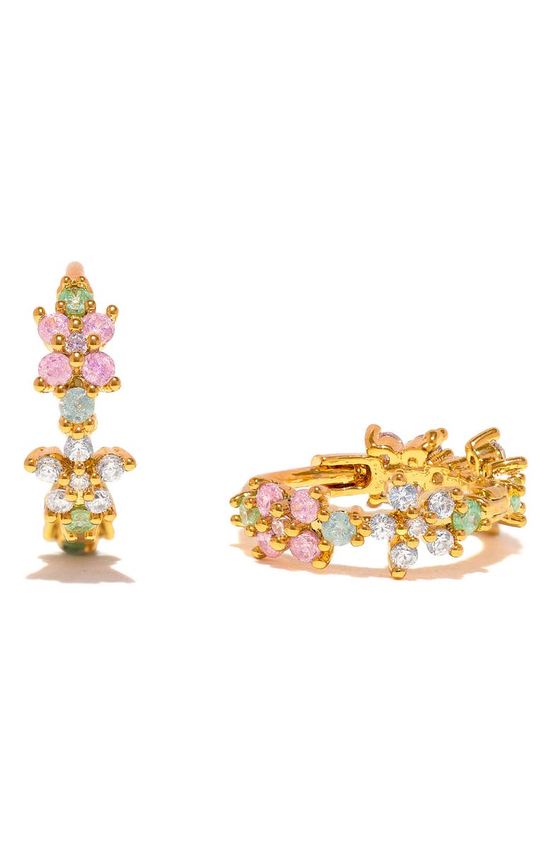 Girls Crew Pastel Star Huggie Hoop Earrings, Main, color, Gold