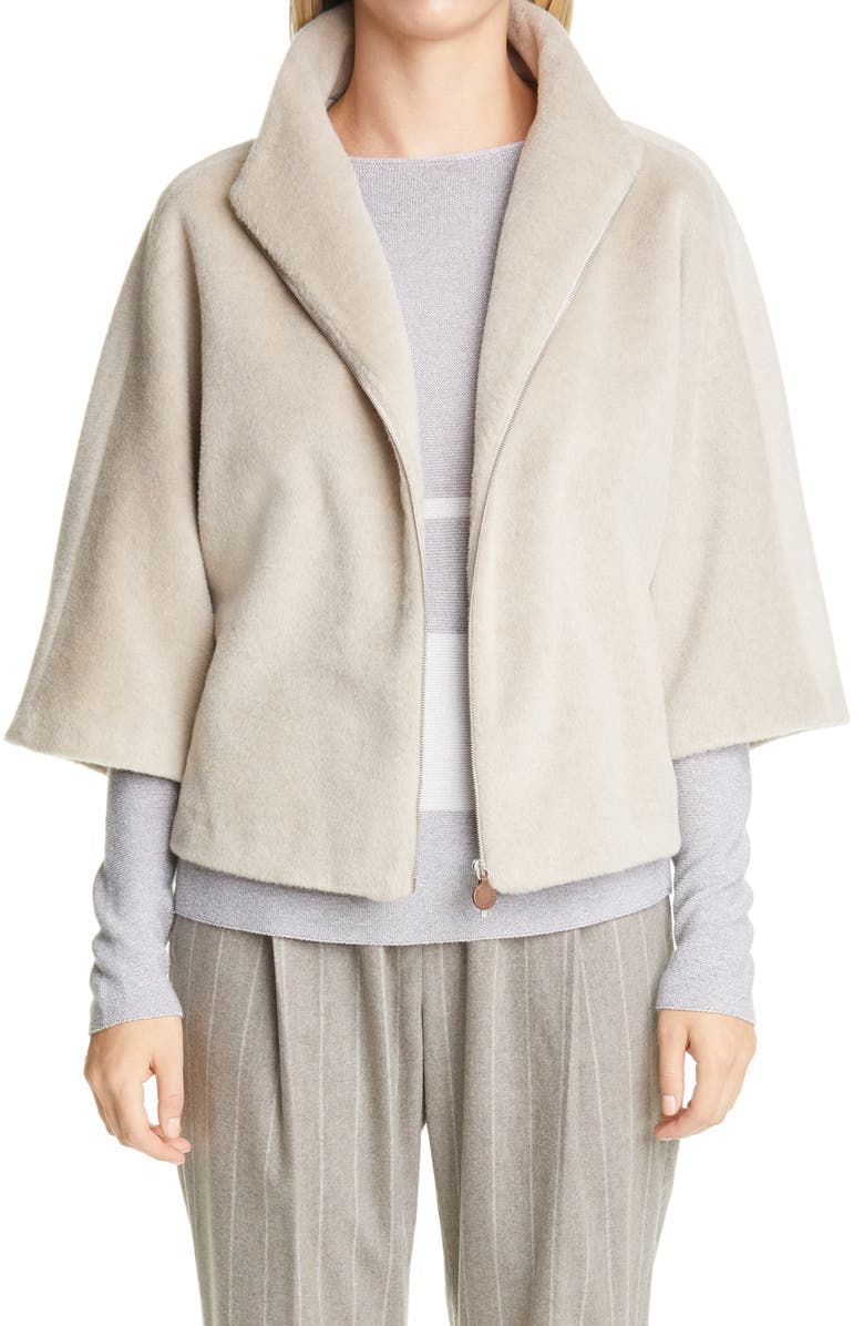 Fabiana Filippi Wool Blend Crop Jacket, Main, color, 