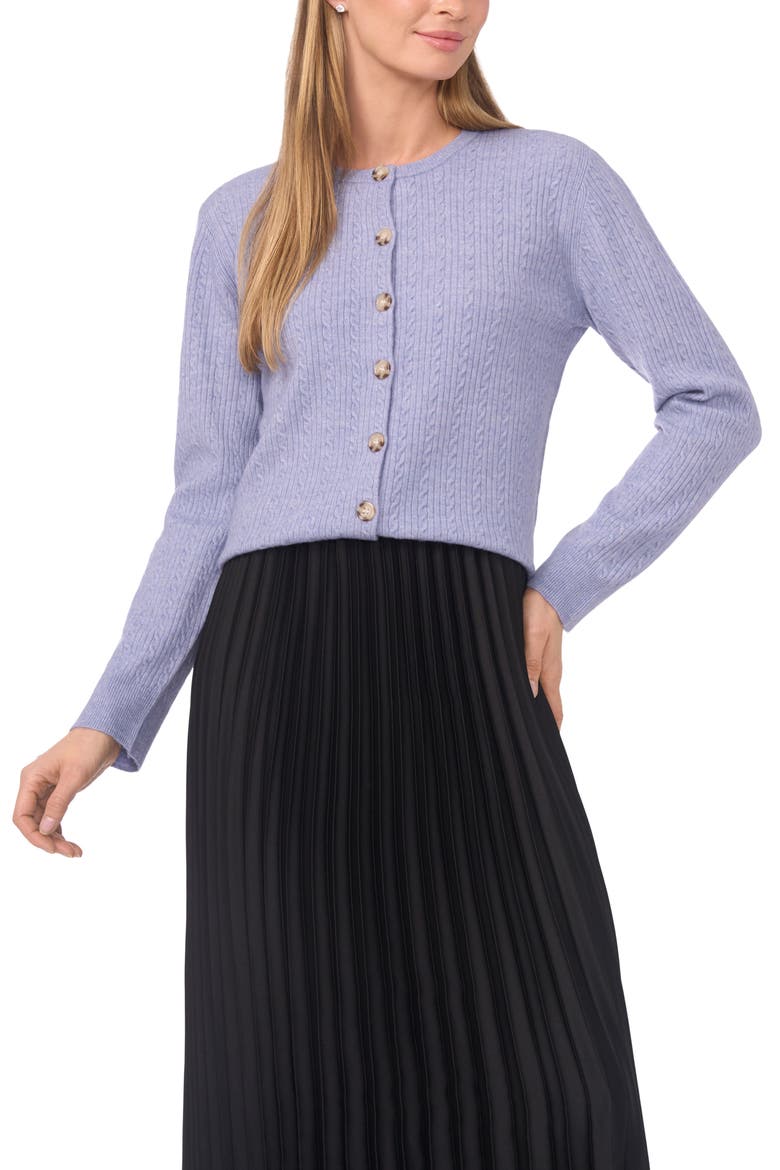 Cable Stitch Cardigan, Main, color, STONEWASH