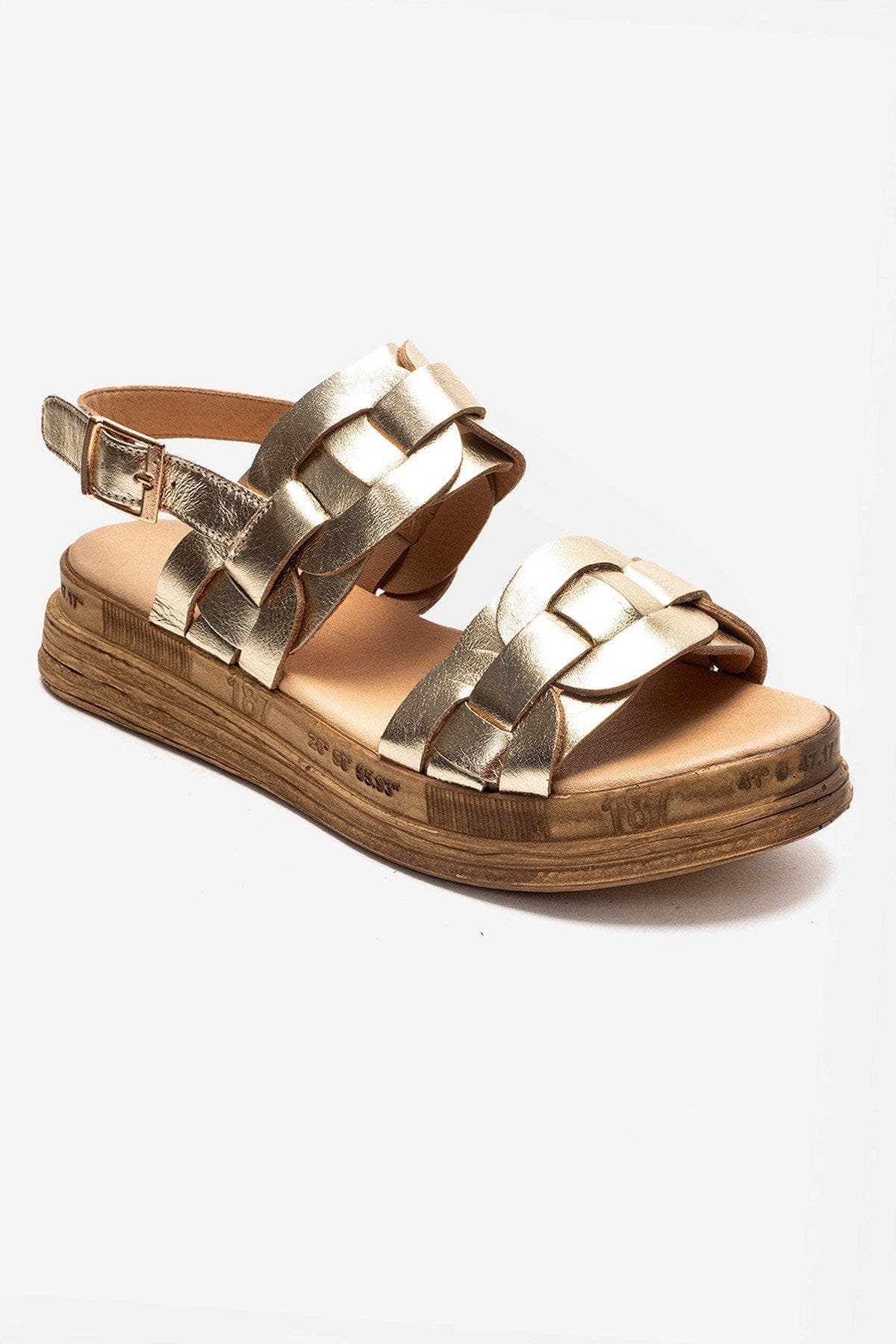 Forever & Always Shoes Elvoro Leather Sandal, Alternate, color, Gold