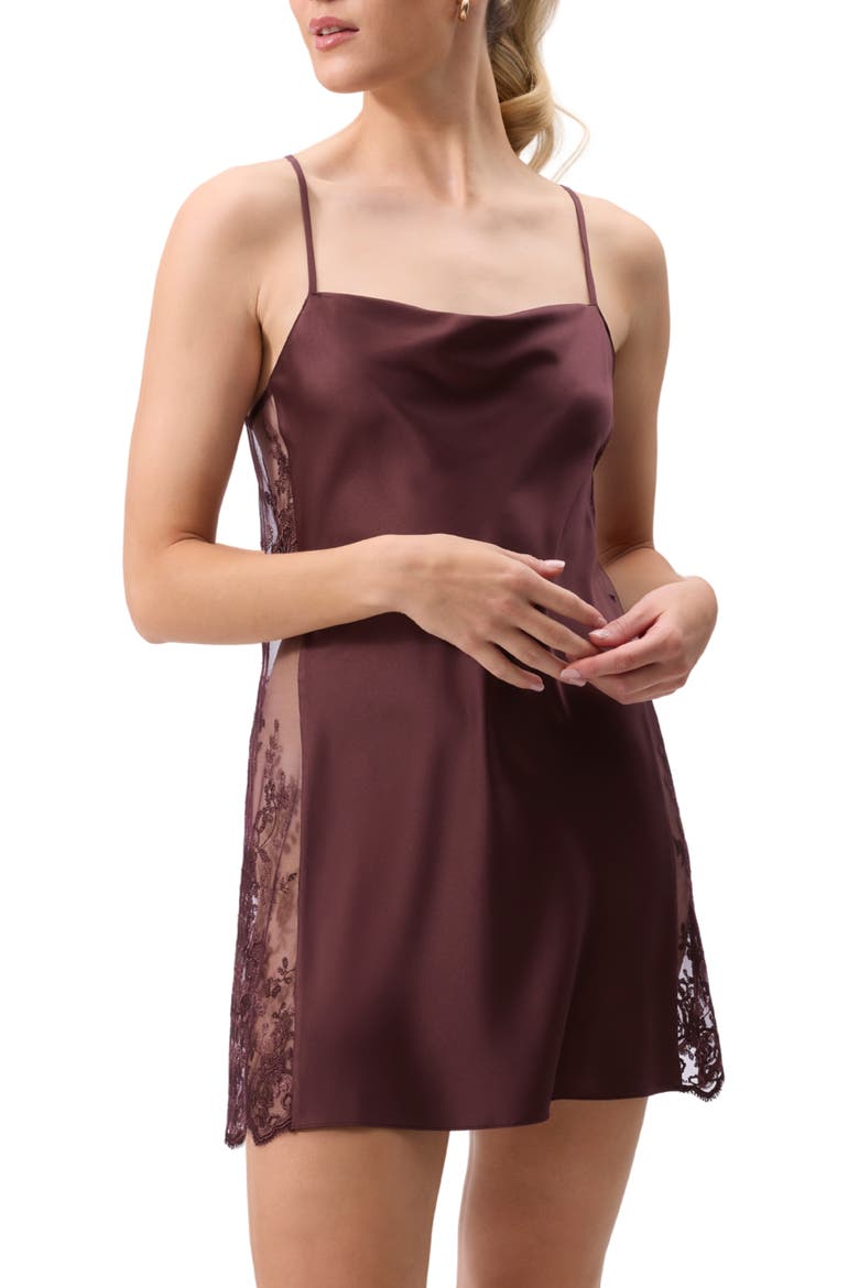 Darling Lace Trim Chemise, Main, color, TRUFFLE