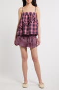 Damson Madder Nyra Ruffle Plaid Organic Cotton Cami