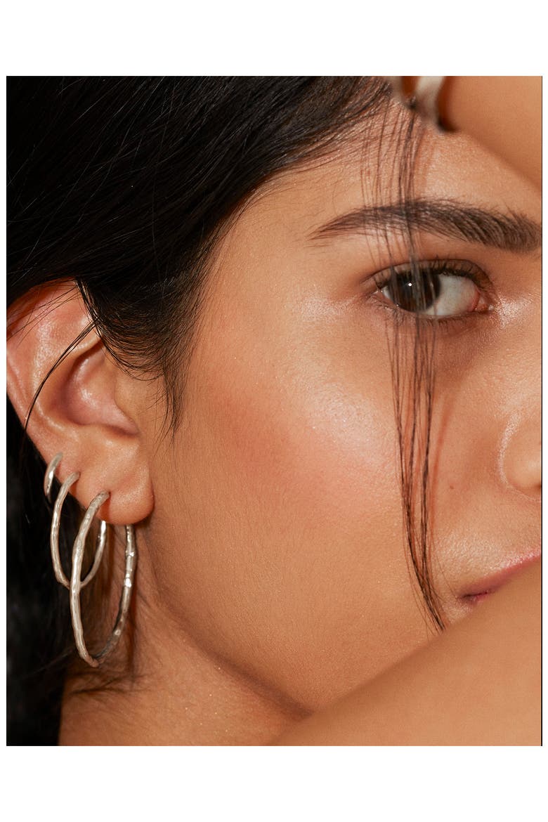 Siren Muse Medium Hoop Earrings, Alternate, color, STERLING SILVER