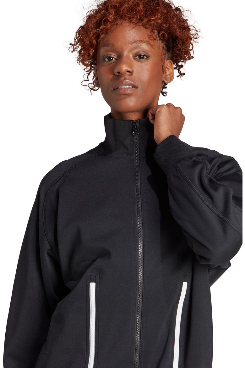 Stella McCartney Split Hem Track Jacket, Alternate, color, BLACK
