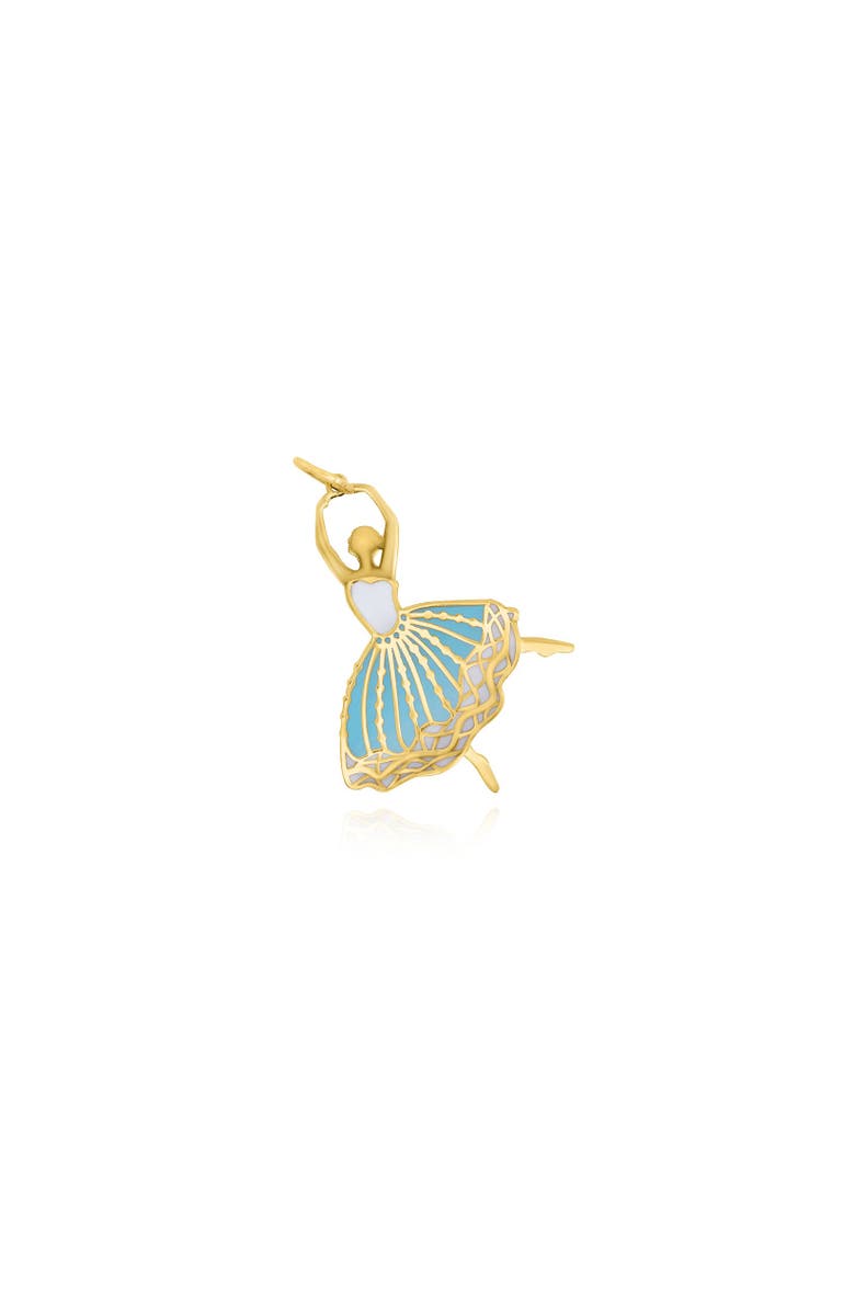 The Lovery Fine Jewelry Enamel Ballerina Charm, Main, color, Blue Enamel