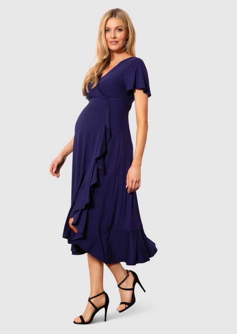 Waterfall Midi Maternity Dress