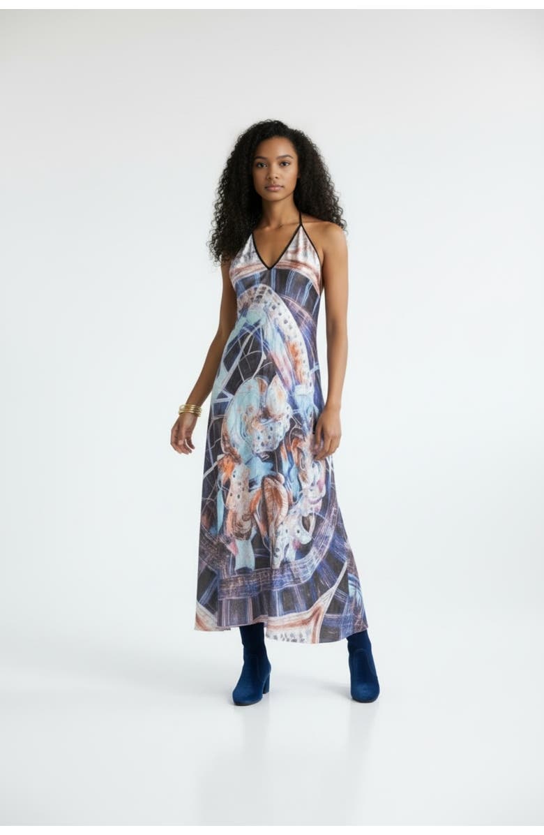 Lunaversoul Dusk's Crystal Guardian Extra Large Silk Scarf, Main, color, Multicolor