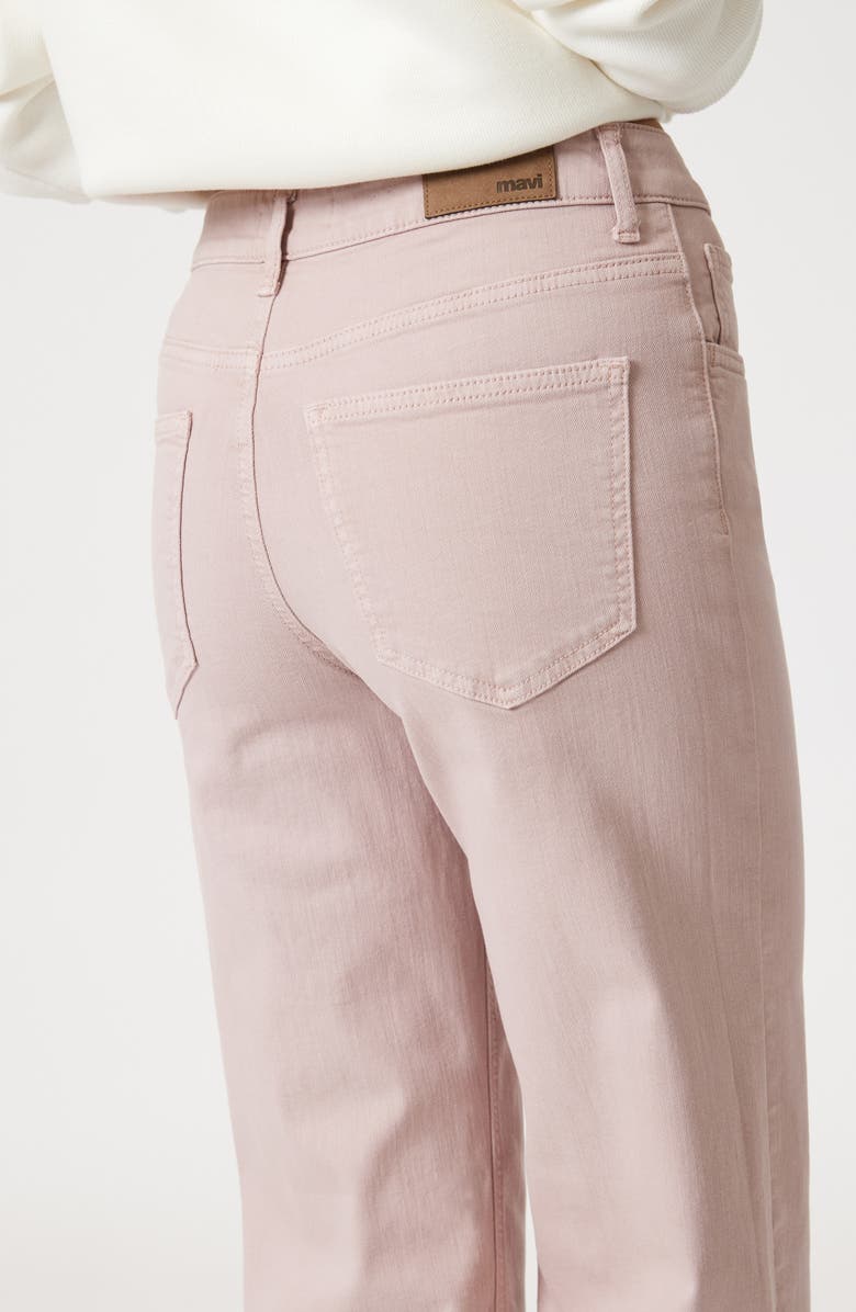 Mavi Jeans Alena High Waist Wide Leg Twill Pants, Alternate, color, Woodrose Flex Blue