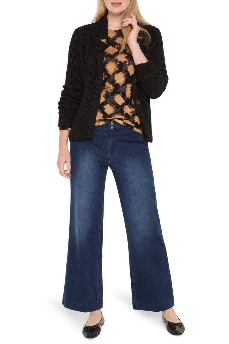 Shaker Stitch Cady Sweater Jacket, Alternate, color, BLACK ONYX