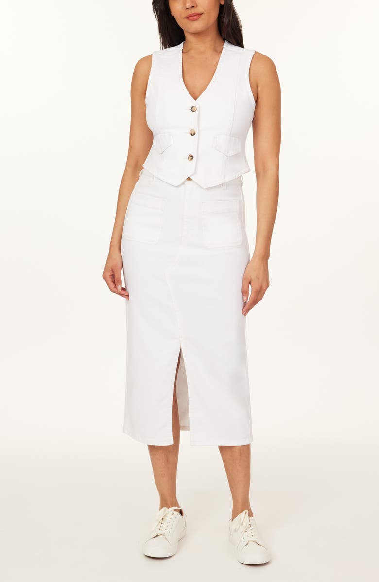 Scotch & Soda The Denim Crop Vest, Alternate, color, Blanc De Blanc