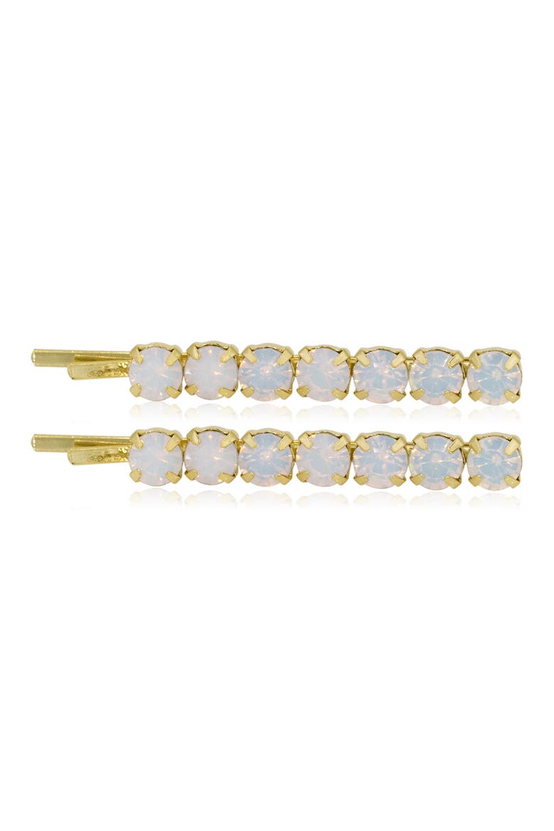 Ayla Set of 2 Opal Hair Clips, Main, color, GOLD
