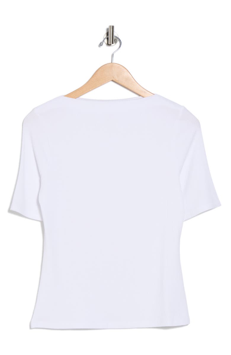 NORDSTROM RACK Boat Neck Ribbed T-Shirt, Alternate, color, White