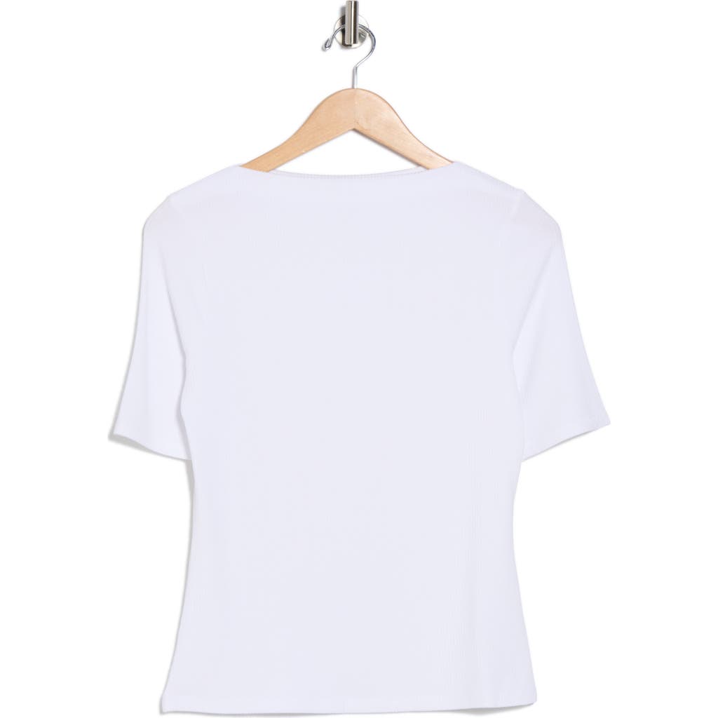 Nordstrom Rack Boat Neck Ribbed T-shirt In White