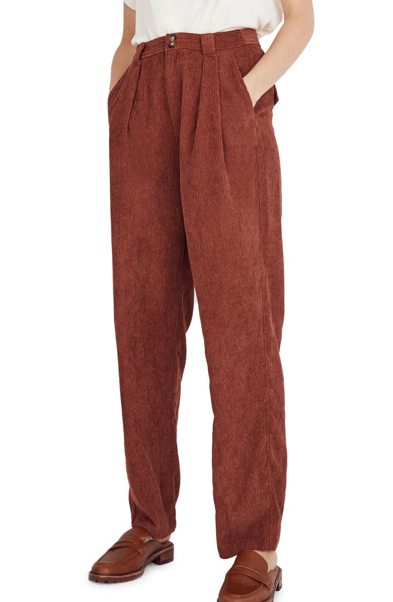 Madewell High Waist Tapered Corduroy Pants, Main, color, 
