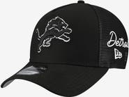New Era Men's New Era Black Detroit Lions City Script 9FORTY A-Frame Adjustable Hat