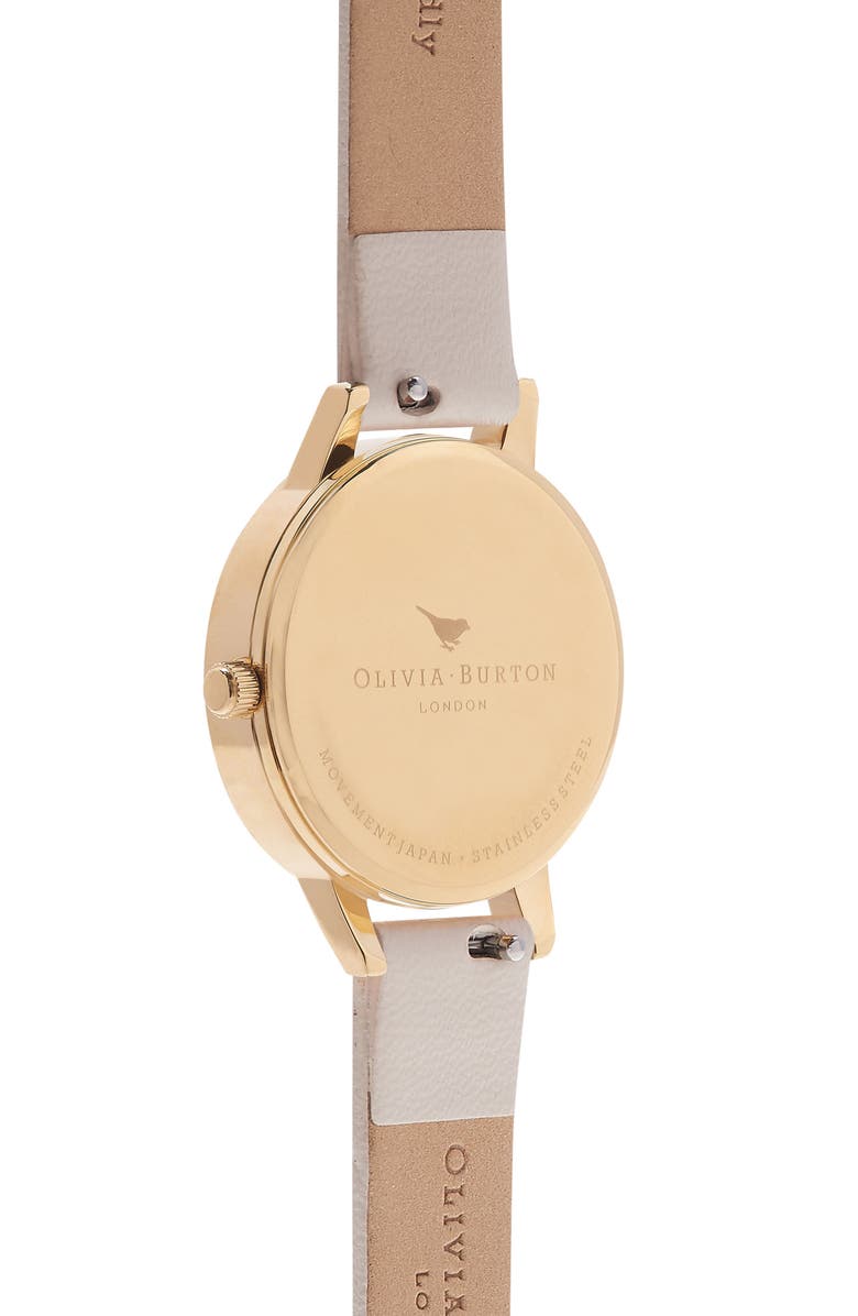 Olivia Burton Cat Print Faux Leather Strap Watch, 30mm, Alternate, color, 