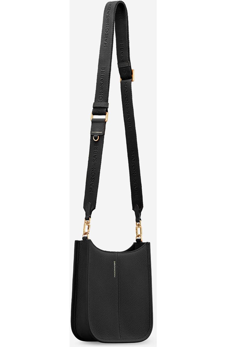 MAISON de SABRÉ Mini Leather Saddle Bag, Alternate, color, Black Caviar
