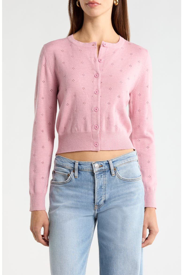 Denise Button Front Cardigan, Main, color, PINK