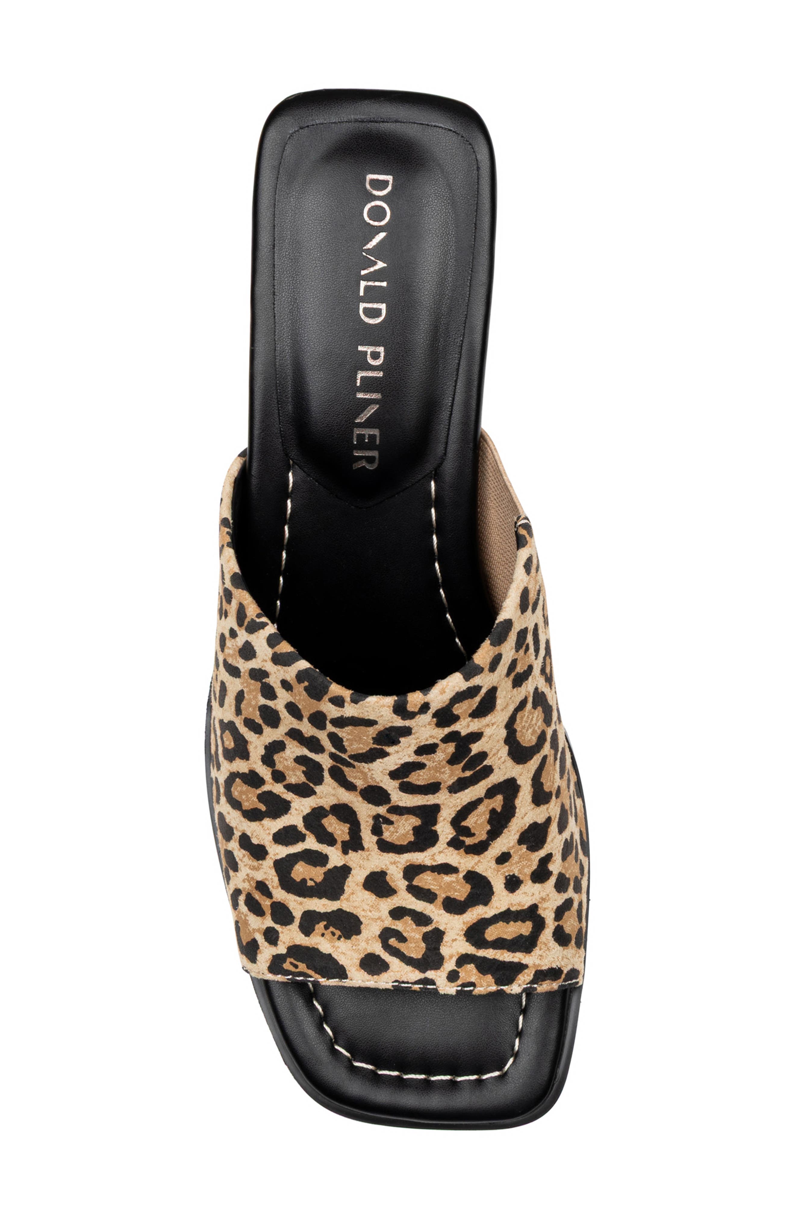 Donald Pliner Leopard Spot Slide Sandal, Alternate, color, Natural/ Black
