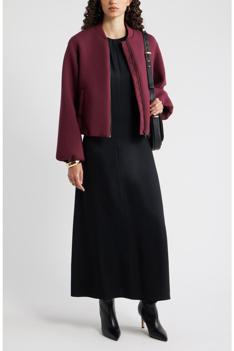 Shirred Cap Sleeve Maxi Dress, Alternate, color, BLACK
