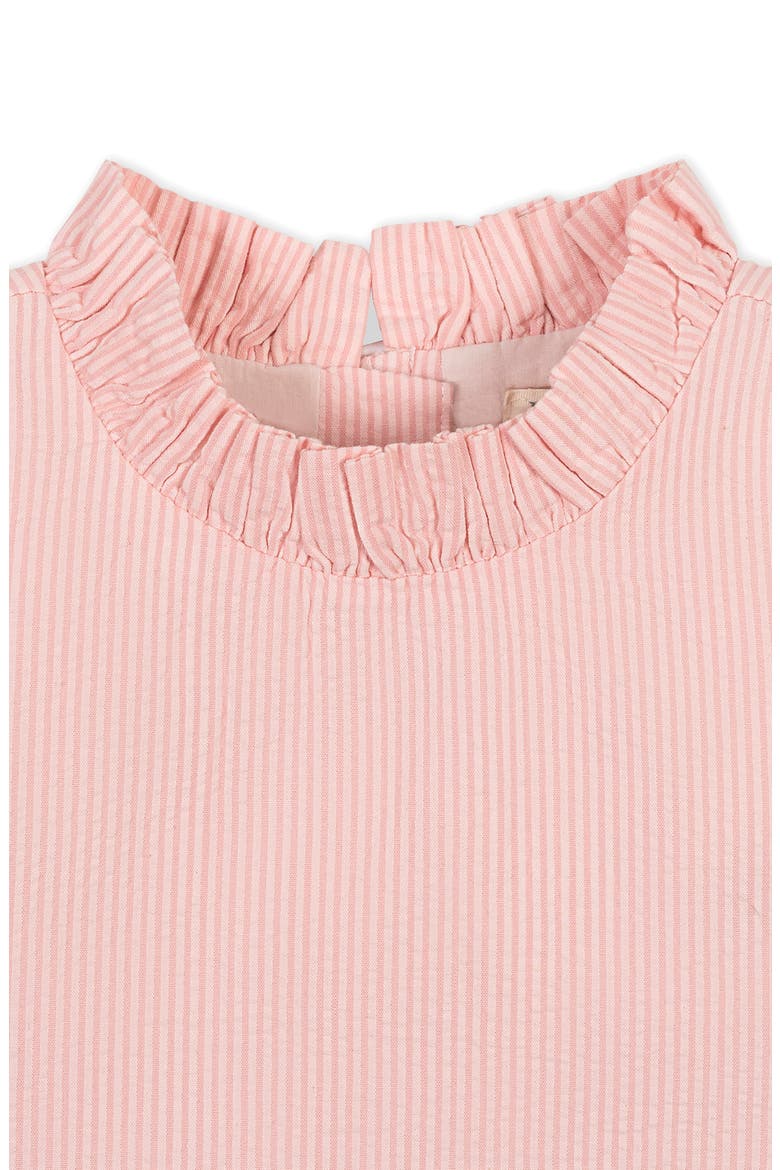 Kids' Organic Ruffle Neck Seersucker Top, Alternate, color, Tonal Rose Seersucker