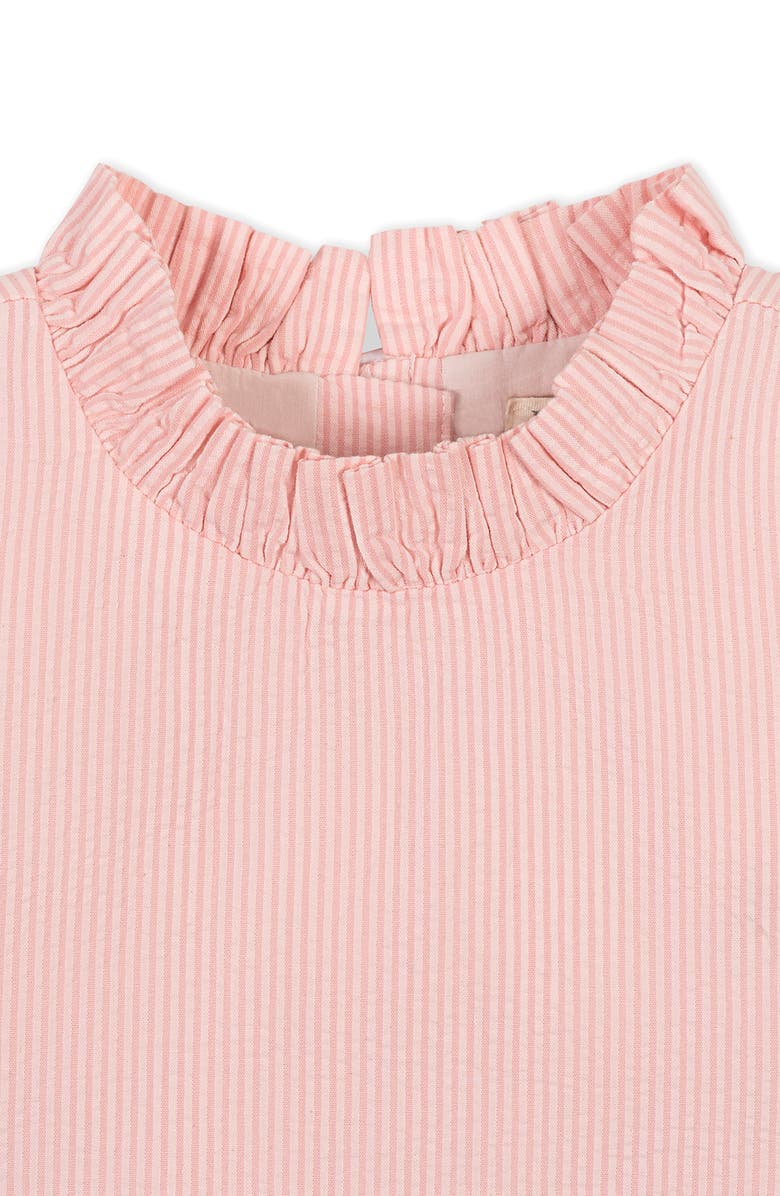 Hope & Henry Kids' Organic Ruffle Neck Seersucker Top, Alternate, color, Tonal Rose Seersucker
