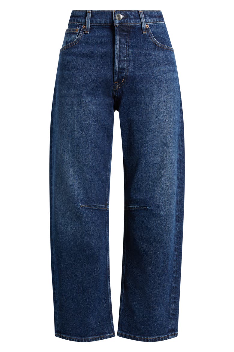 The Short Darted Barrel Leg Jeans, Main, color, MIDNIGHT STONE WASH