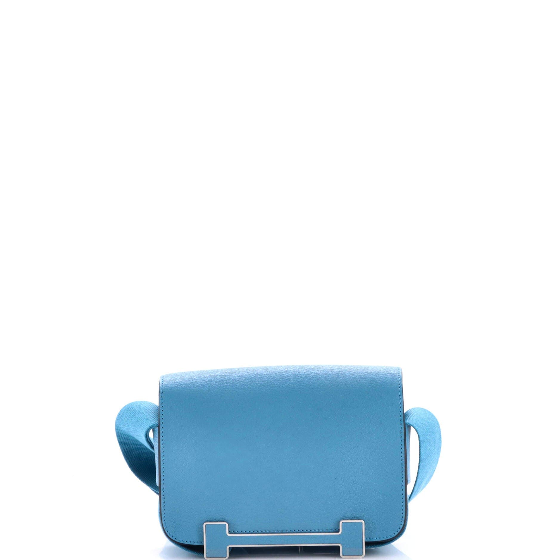 Pre-Owned Hermes Geta Bag Chevre Mysore, Alternate, color, Bleu Jean