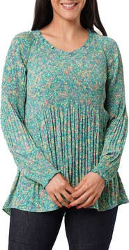 SUNNY LEIGH Pleated Ruffle Top