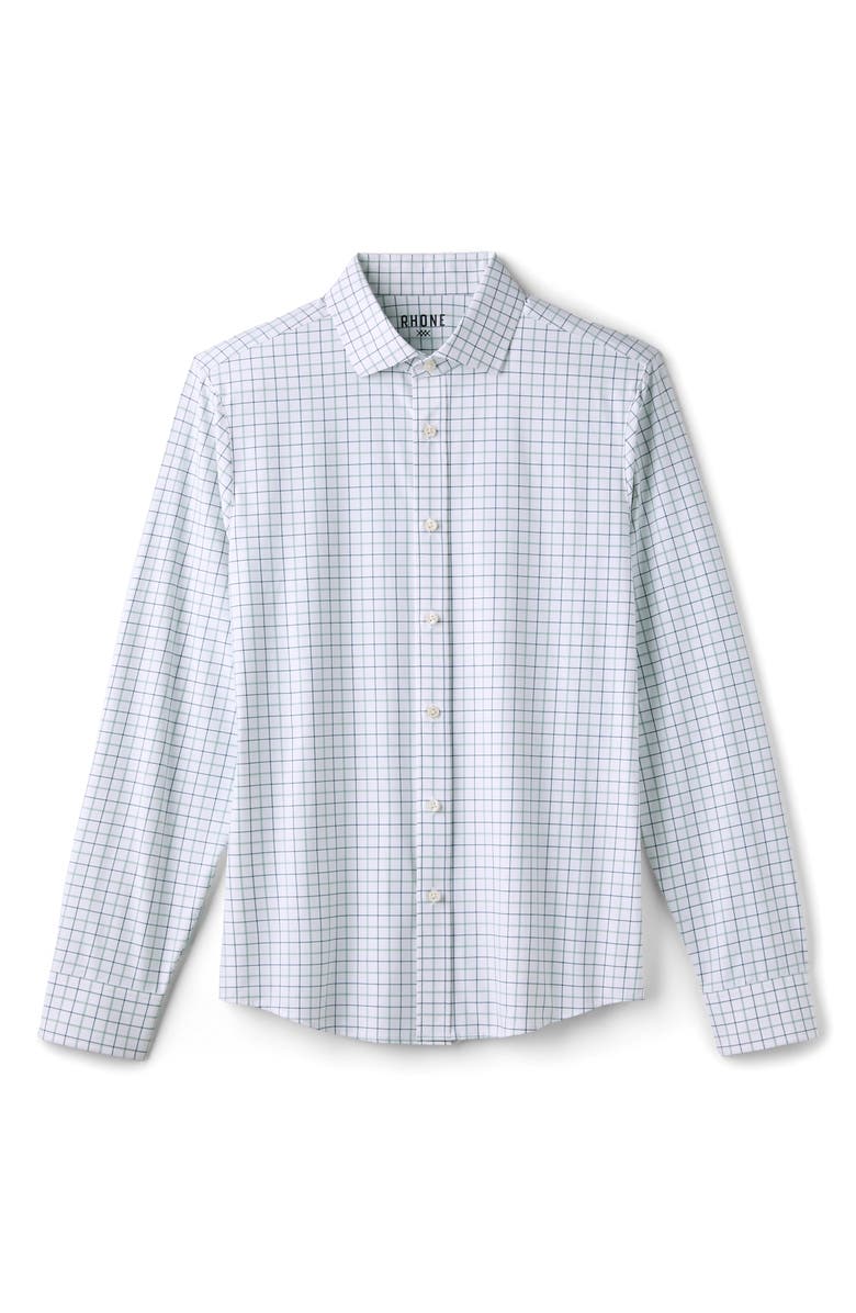 Rhone State of Mind Slim Fit Button-Up Shirt, Alternate, color, Pacific Green Mini Windowpane